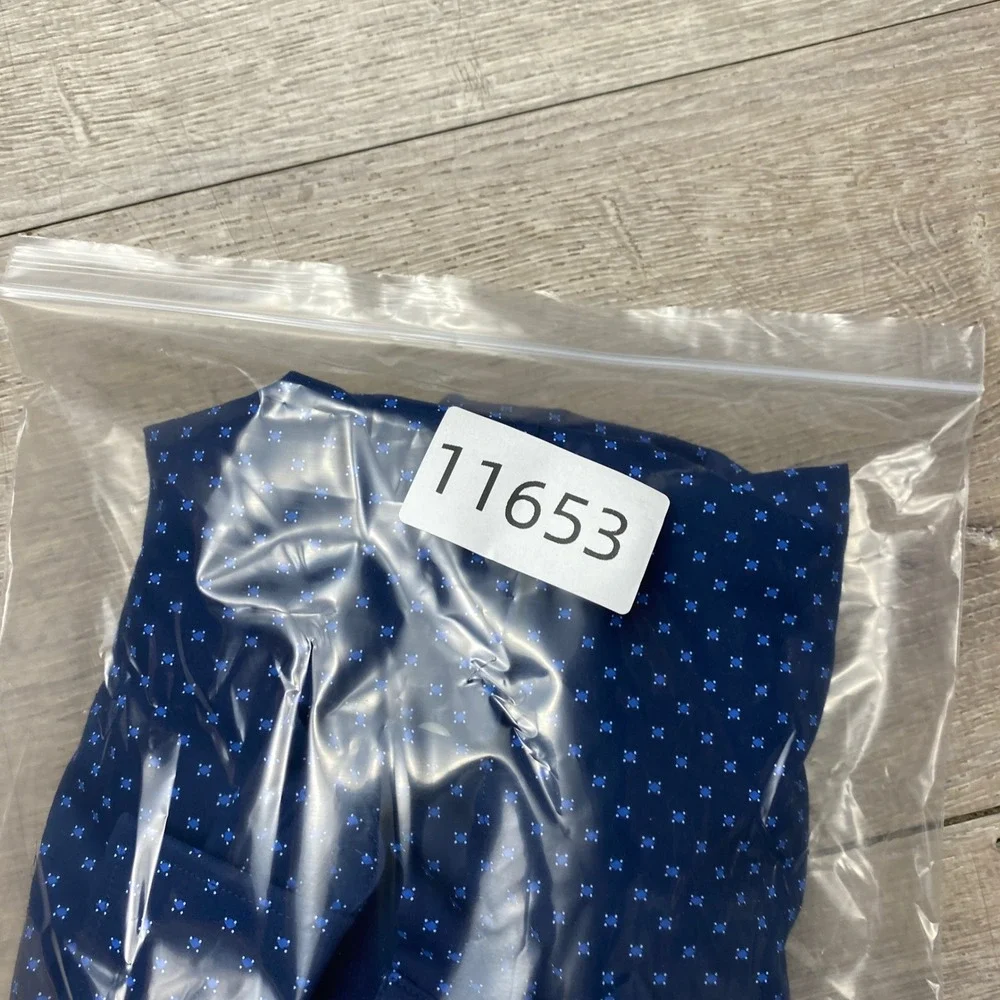 Banana Republic Shirt Slim Fit Mens‎ Medium Blue Non-Iron Cotton Geometric Print
